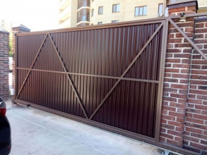 Откатные ворота с ручным управлением - пример 8 фото стоимость под ключ